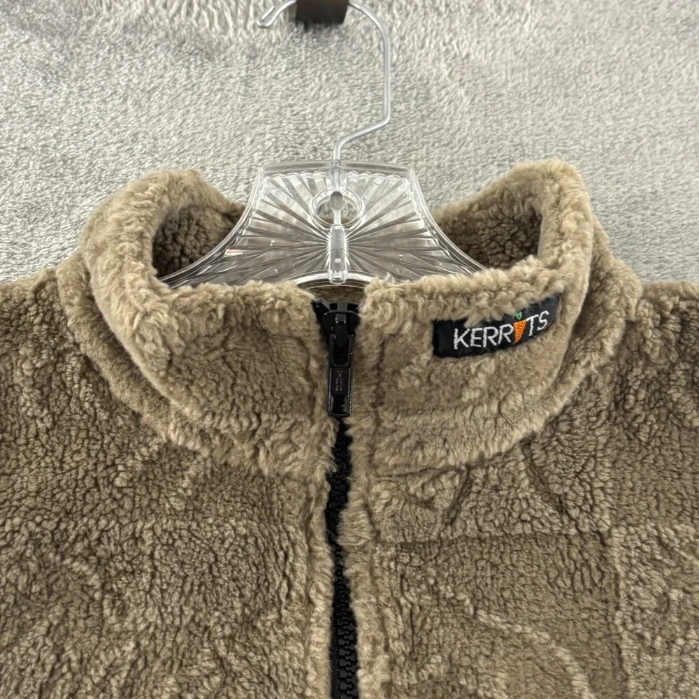 Vintage Kerrits On Course Horse Fleece Vest Womens M/L Brown Full Zip Equestrian - Picture 5 of 8